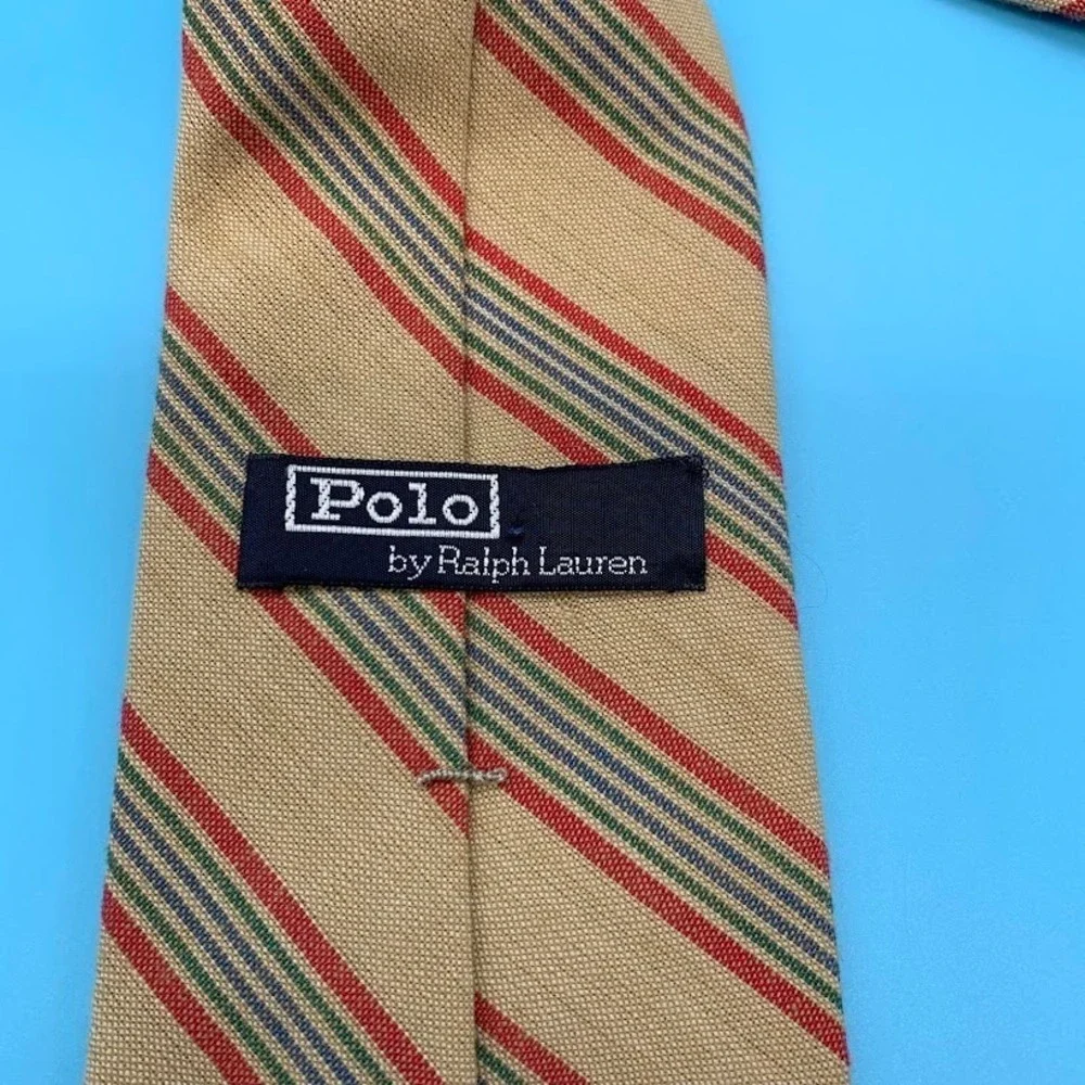 Vintage Polo by Ralph Lauren Striped Pony Logo Preppy Men's Classic Neck Tie